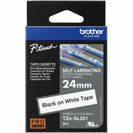 Cinta Laminada Original Rotuladora Brother TZe-SL251/ Blanca - Imagen 4