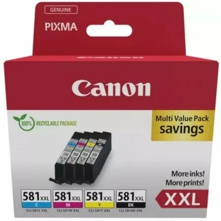 Cartucho de Tinta Original Canon CLI-581XXL Multipack Alta Capacidad/ Cian/ Magenta/ Amarillo/ Negro - Imagen 3