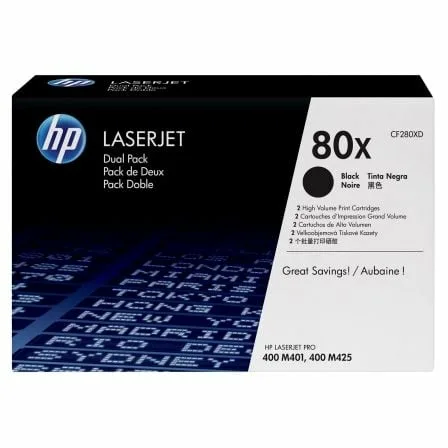 Tóner Original HP nº80X XL Alta Capacidad Multipack/ 2x Negro - Imagen 3