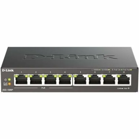 Switch D-Link DGS-1008P 8 Puertos/ RJ-45 Gigabit 10/100/1000/ PoE - Imagen 8