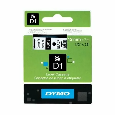 Cinta Rotuladora Adhesiva de Poliéster Dymo D1 45021/ para Label Manager/ 12mm x 7m/ Blanca-Negra - Imagen 5