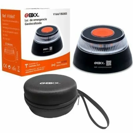 Luz baliza de emergencia para coche Ebox V16 IoT EB2503/ Homologada/ Base Imantada/ Geolocalizable/ Funciona a Pilas/ Incluye Funda - Imagen 4