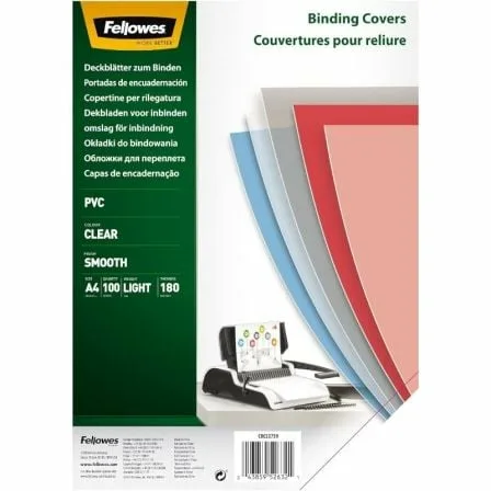 Portadas de PVC Fellowes 5375901/ A4/ 180 Micras/ 100 unidades/ Transparente - Imagen 3