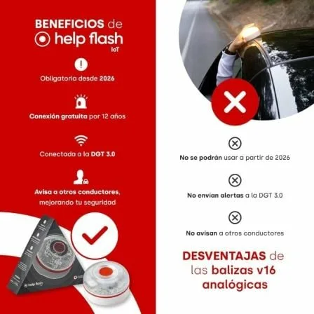 Luz baliza de emergencia para coche Help Flash V16 Connected IoT/ Homologada/ Base Imantada/ Geolocalizable/ Funciona a Pilas - Imagen 5