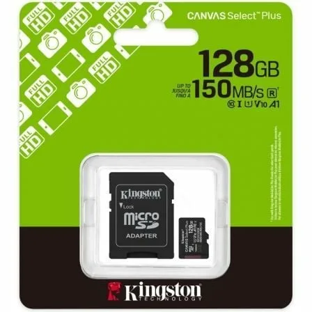 Tarjeta de Memoria Kingston CANVAS Select Plus 128GB microSD XC con Adaptador/ Clase 10/ 150MBs - Imagen 6