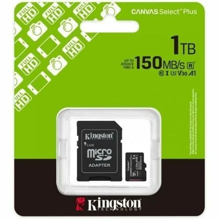 Tarjeta de Memoria Kingston CANVAS Select Plus 1TB microSD XC con Adaptador/ Clase 10/ 150MBs - Imagen 6