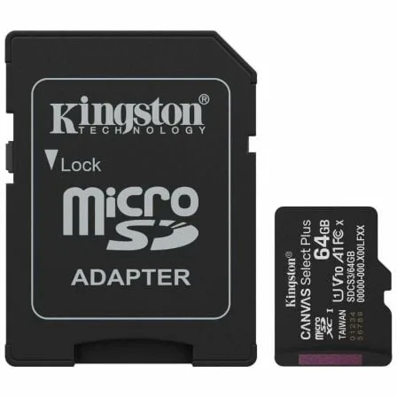 Tarjeta de Memoria Kingston CANVAS Select Plus 64GB microSD XC con Adaptador/ Clase 10/ 100MBs - Imagen 4