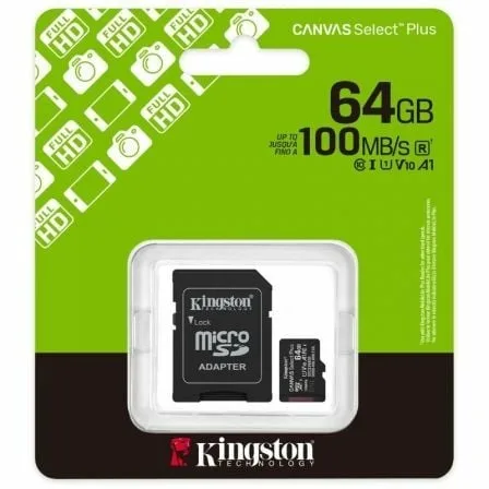 Tarjeta de Memoria Kingston CANVAS Select Plus 64GB microSD XC con Adaptador/ Clase 10/ 100MBs - Imagen 6