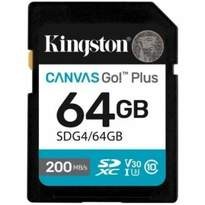 Tarjeta de Memoria Kingston CANVAS Go! Plus 64GB SD XC/ Clase 10/ 200MBs
