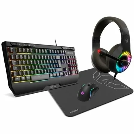 Pack Gaming Krom kenya/ Teclado RGB + Ratón Óptico + Alfombrilla + Auriculares - Imagen 7