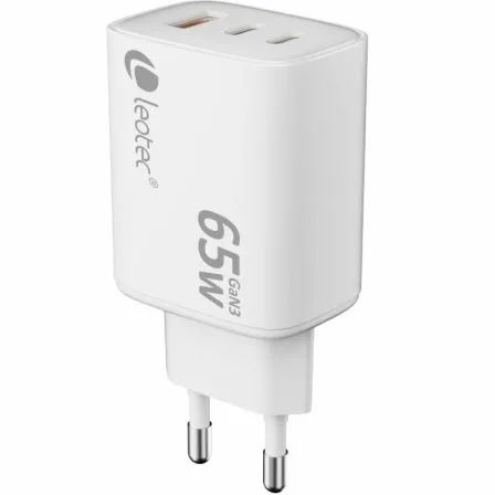Cargador de Pared GaN Leotec LECSPH65W3W2/ 2xUSB Tipo-C/ 1xUSB/ 65W - Imagen 4