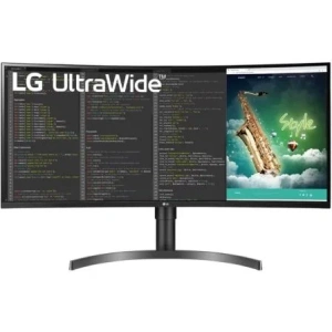 Monitor Profesional Ultrapanorámico Curvo LG 35WN75CP-B 35"/ WQHD/ Multimedia/ Regulable en Altura/ Negro