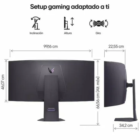 Monitor Gaming Curvo LG UltraFine 45GX950A-B 45"/ 5K2K/ 0.03ms/ 330Hz/ OLED/ Multimedia/ Regulable en altura/ Negro - Imagen 5