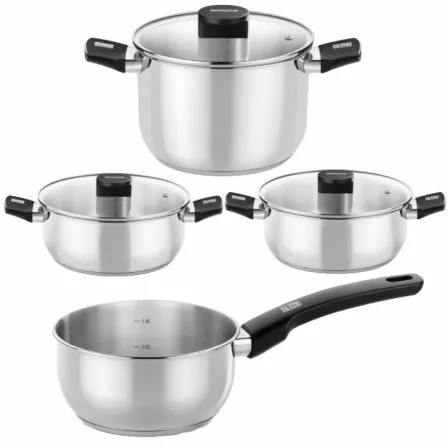 Pack Batería de Cocina Elite Monix M240001/ Cazo Ø14cm/ Ollas Ø24cm/ Cacerolas Ø20 - 24cm/ Acero Inoxidable/ Apta para Inducción - Imagen 3