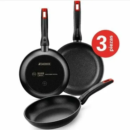 Pack 3 Sarténes Monix Hermanos Torres M240000/ Ø18cm/ Ø22cm/ Ø26cm/ Aluminio forjado/ Apta para Inducción - Imagen 5