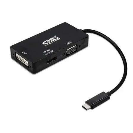 Conversor Nanocable 10.16.4301-BK/ USB Tipo-C Macho - VGA Hembra/ DVI Hembra/ HDMI Hembra/ 10cm/ Negro - Imagen 7