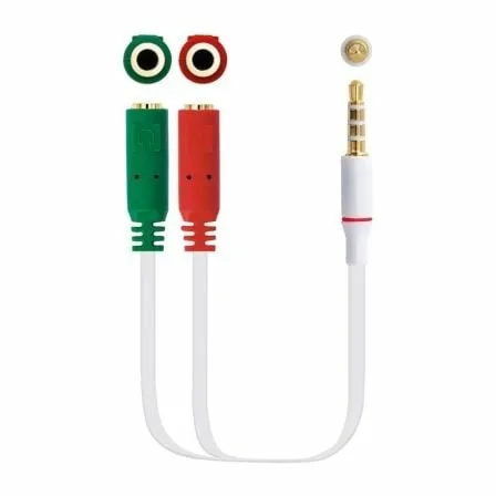 Cable Estéreo Nanocable 10.24.1201/ Jack 3.5 Macho - 2x Jack 3.5 Hembra/ 20cm/ Blanco - Imagen 7