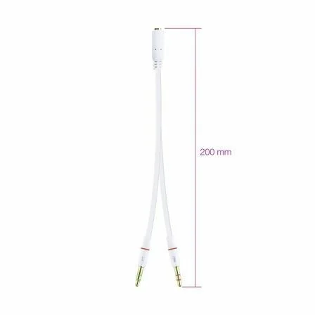 Cable Estéreo Nanocable 10.24.1203/ Jack 3.5 Hembra - 2x Jack 3.5 Macho/ 20cm/ Blanco - Imagen 8