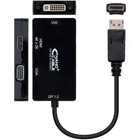 Cable Conversor Nanocable 10.16.3301-BK/ Displayport Macho - VGA Hembra/ DVI Hembra/ HDMI Hembra/ 15cm/ Negro - Imagen 8