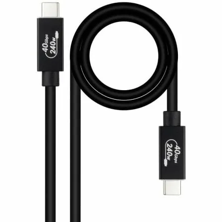 Cable USB 4.0 Nanocable 10.01.5002/ USB Tipo-C Macho - USB Tipo-C Macho/ Hasta 240W/ 40Gbps/ 1.8m/ Negro - Imagen 7