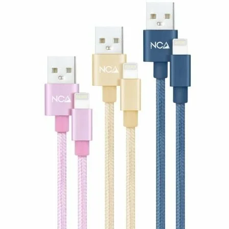 Cables USB 2.0 Lightning Nanocable 10.10.0401-CO2/ USB Macho - Lightning Macho/ 1m/ 3 Unidades/ Rosa, Dorado, Azul Pacífico - Imagen 7