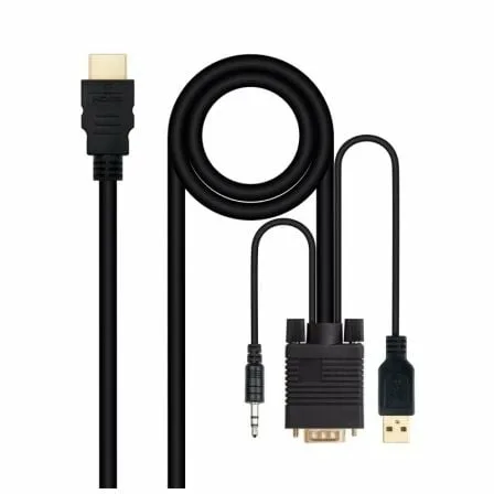 Cable Conversor Nanocable 10.15.4350/ HDMI Macho - VGA Macho - Jack 3.5 Macho - USB Macho/ 1.8m/ Negro - Imagen 7