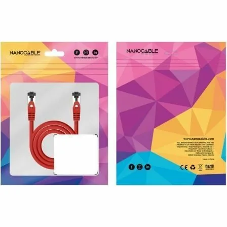 Cable de Red RJ45 SSTP Nanocable 10.20.2000-L25-R Cat.8.1/ 25cm/ Rojo - Imagen 4