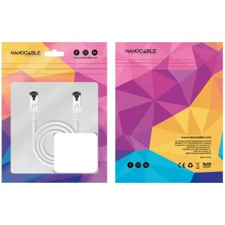 Cable de Red RJ45 SSTP Nanocable 10.20.2000-L25-W Cat.8.1/ 25cm/ Blanco - Imagen 4