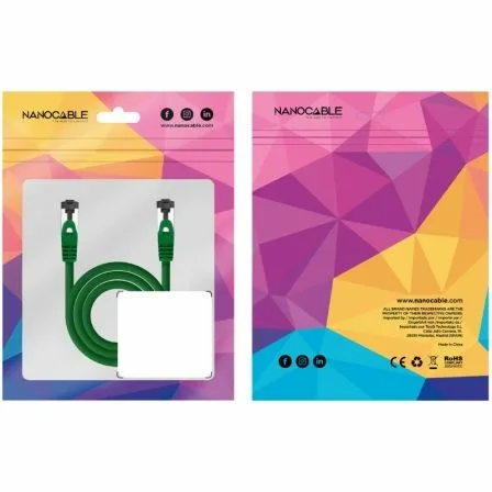 Cable de Red RJ45 SSTP Nanocable 10.20.2001-GR Cat.8.1/ 1m/ Verde - Imagen 4