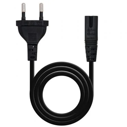 Cable Alimentación Forma 8 Nanocable 10.22.0402-L200/ CEE7/16 Macho - C7 Hembra/ 2m/ Negro