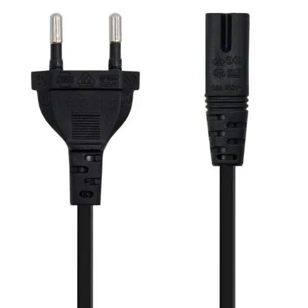 Cable Alimentación Forma 8 Nanocable 10.22.0402-L300/ CEE7/16 Macho - C7 Hembra/ 3m/ Negro - Imagen 2