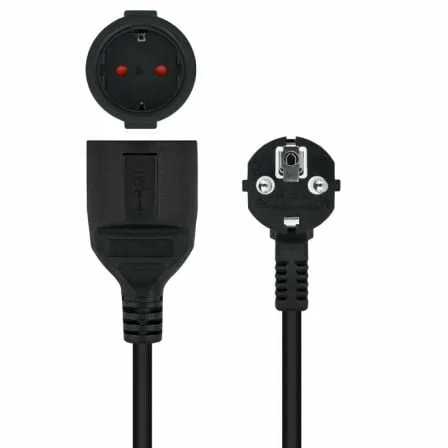 Cable Alargador de Corriente Nanocable 10.22.0602-BK/ Schuko Hembra - Schuko Macho/ 2m/ Negro - Imagen 9