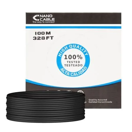Bobina de Cable RJ45 para Exteriores UTP Nanocable 10.20.0302-EXT-BK Cat.5e/ 100m/ Impermeable/ Negro - Imagen 3
