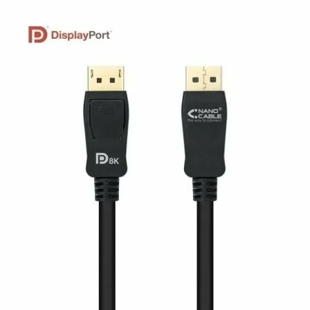 Cable DisplayPort 1.4 8K Nanocable 10.15.2501-L150/ DisplayPort Macho - DisplayPort Macho/ 1.5m/ Certificado/ Negro - Imagen 7
