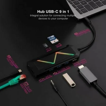Docking USB Tipo-C Nanocable 10.16.0901/ 3xUSB/ 1xUSB Tipo-C PD/ 1xHDMI/ 1xRJ45/ 1xLector Tarjetas SD TF/ Audio - Imagen 9