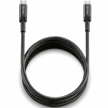Cable USB 2.0 Tipo-C NGS KNOT/ USB Tipo-C Macho - USB Tipo-C Macho/ Hasta 100W/ 480Mbps/ 2m/ Negro - Imagen 3