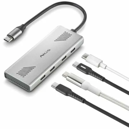 Hub USB Tipo-C NGS Wonder4-C/ 4xUSB Tipo-C/ Gris - Imagen 9