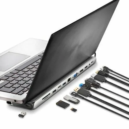 Docking USB Tipo-C NGS WonderDock 12 Pro/ 3xUSB/ 2xHDMI 4K/ 1xVGA/ 1xRJ45/ 1xLector de Tarjetas/ 1xJack 3.5/ 1xUSB Tipo-C PD/ Gris - Imagen 6