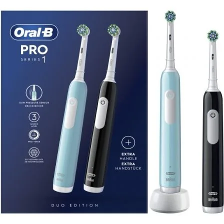 Cepillo Dental Oral-B Pro 1 Duo Edition/ Incluye 1 Recambio/ Negro y Turquesa - Imagen 4
