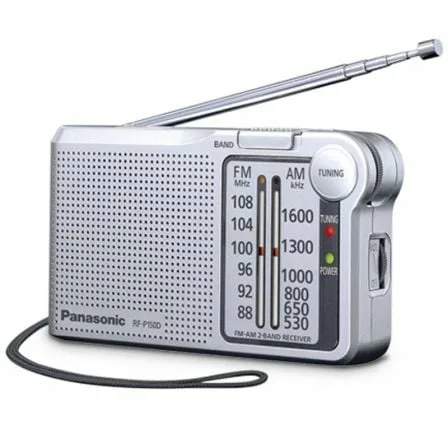 Radio Portátil Panasonic RF-P150D/ con Batería/ a Pilas/ Plateada