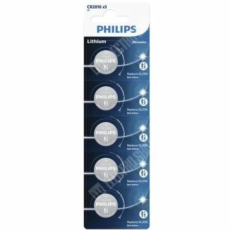 Pack de 5 Pilas de Botón Philips CR2016P5/01B Lithium/ 3V - Imagen 2