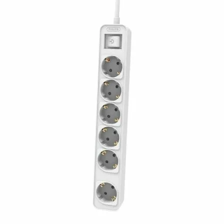 Regleta con Interruptor Philips CHP2164W/62/ 6 Tomas de corriente/ Cable 1.5m/ Blanco - Imagen 5