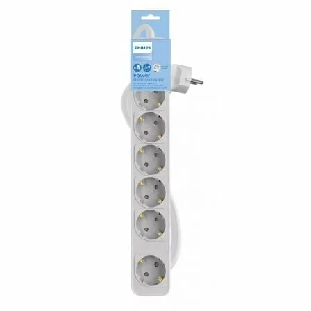 Regleta con Interruptor Philips CHP2164W/62/ 6 Tomas de corriente/ Cable 1.5m/ Blanco - Imagen 6