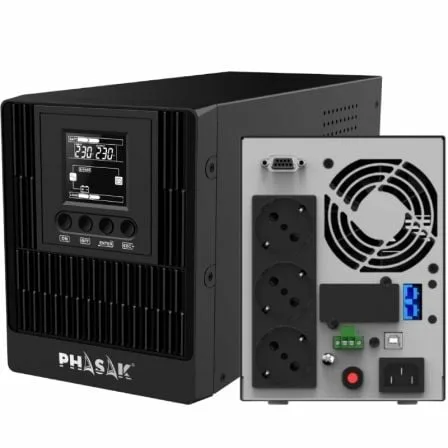 SAI Online Phasak 1000 VA Online LCD/ 1000VA-1000W/ 3 Salidas/ Formato Torre - Imagen 8