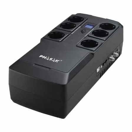 SAI Línea Interactiva Phasak Kryptos 800 VA/ 480W/ 6 Salidas/ Formato Bloque - Imagen 5