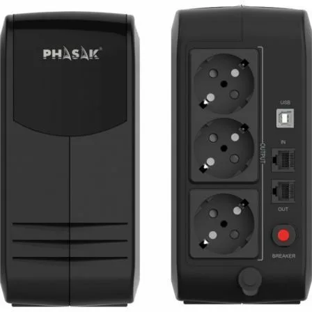 SAI Línea Interactiva Phasak Smart Lite 750 VA/ 750VA-450W/ 3 Salidas/ Formato Torre - Imagen 6