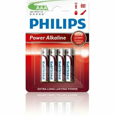 Pack de 4 Pilas AAA Philips LR03P4B/10/ 1.5V/ Alcalinas - Imagen 5