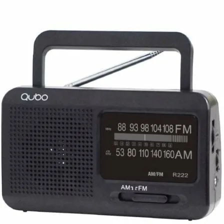 Radio Portátil Qubo R-222/ con Cable/ a Pilas/ Negra - Imagen 3