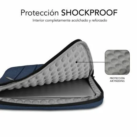Funda Subblim Air Padding 360 Sleeve para Portátiles hasta 14"/ Azul - Imagen 9