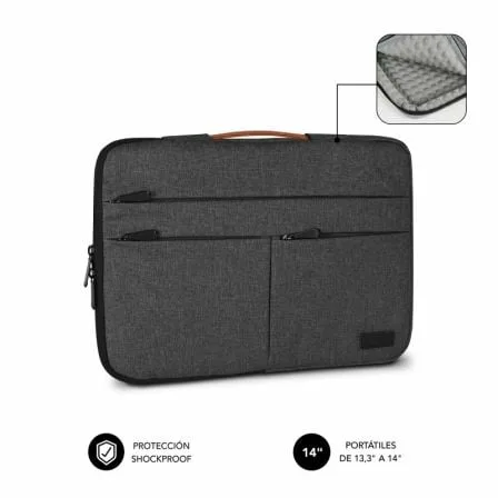 Funda Subblim Air Padding 360 Sleeve para Portátiles hasta 14"/ Gris Oscuro - Imagen 7